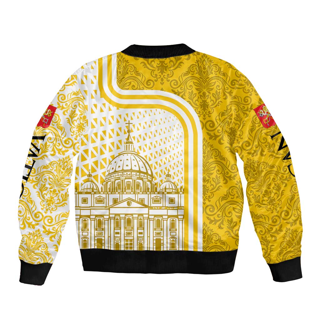 Vatican City Bomber Jacket St. Peter’s Basilica & Papal Emblem Gold Ornate Architecture