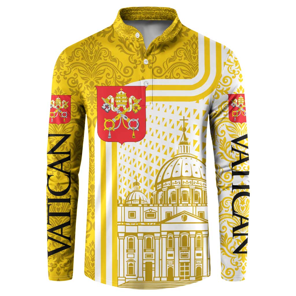 Vatican City Button Sweatshirt St. Peter’s Basilica & Papal Emblem Gold Ornate Architecture