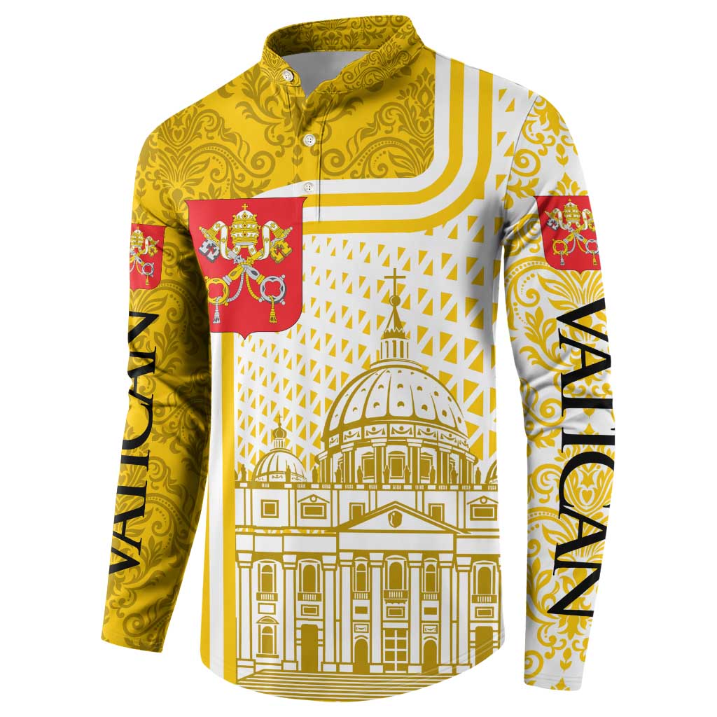 Vatican City Button Sweatshirt St. Peter’s Basilica & Papal Emblem Gold Ornate Architecture