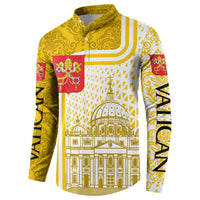 Vatican City Button Sweatshirt St. Peter’s Basilica & Papal Emblem Gold Ornate Architecture