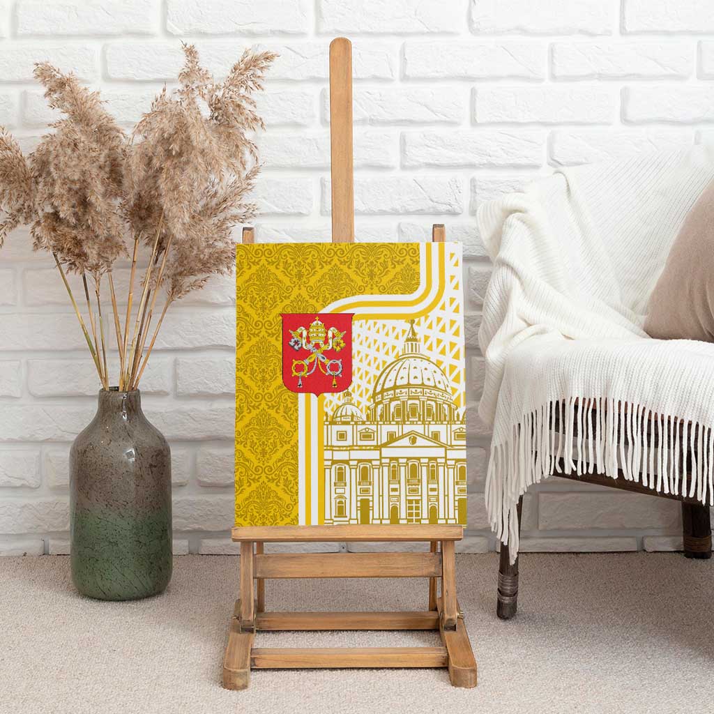 Vatican City Canvas Wall Art St. Peter’s Basilica & Papal Emblem Gold Ornate Architecture