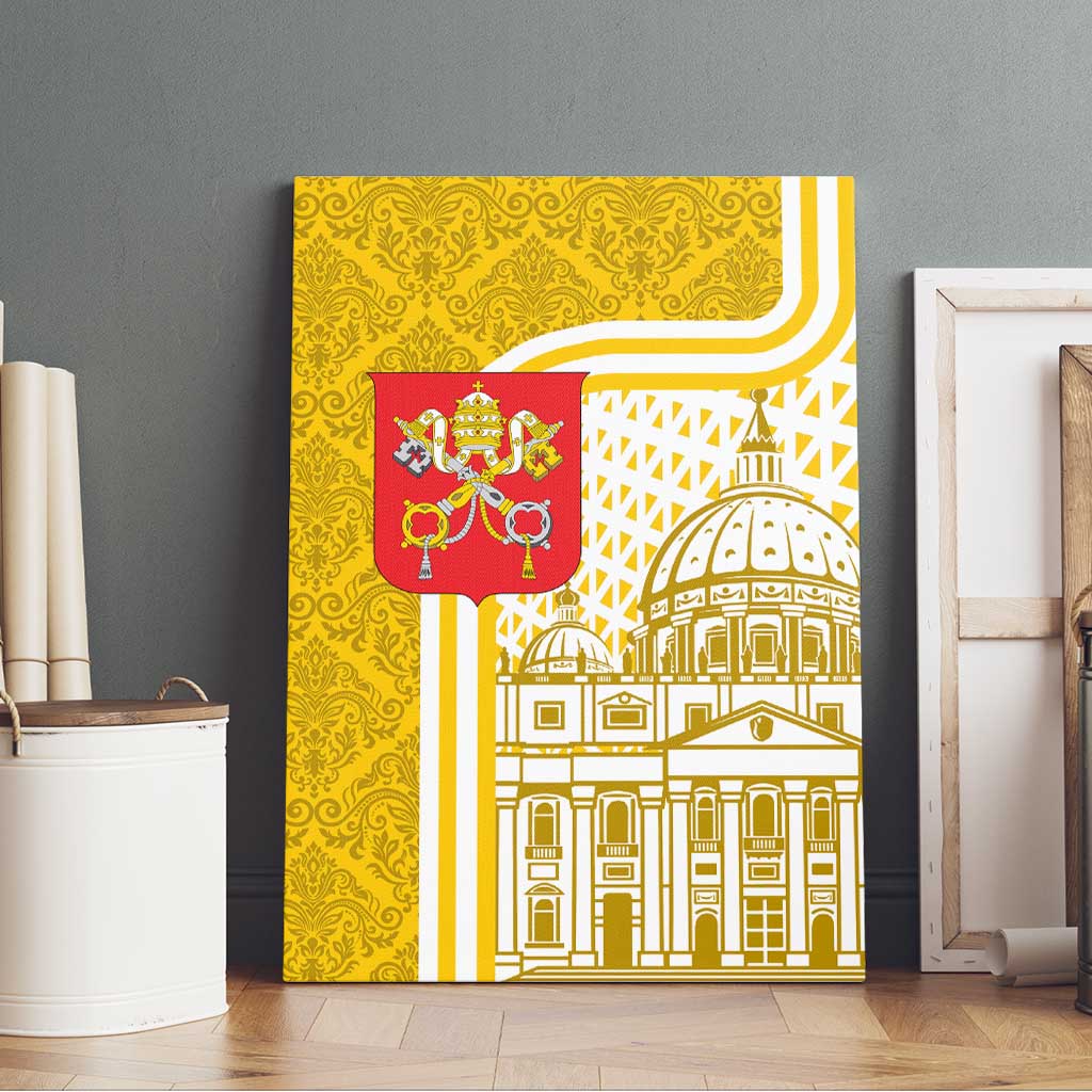 Vatican City Canvas Wall Art St. Peter’s Basilica & Papal Emblem Gold Ornate Architecture