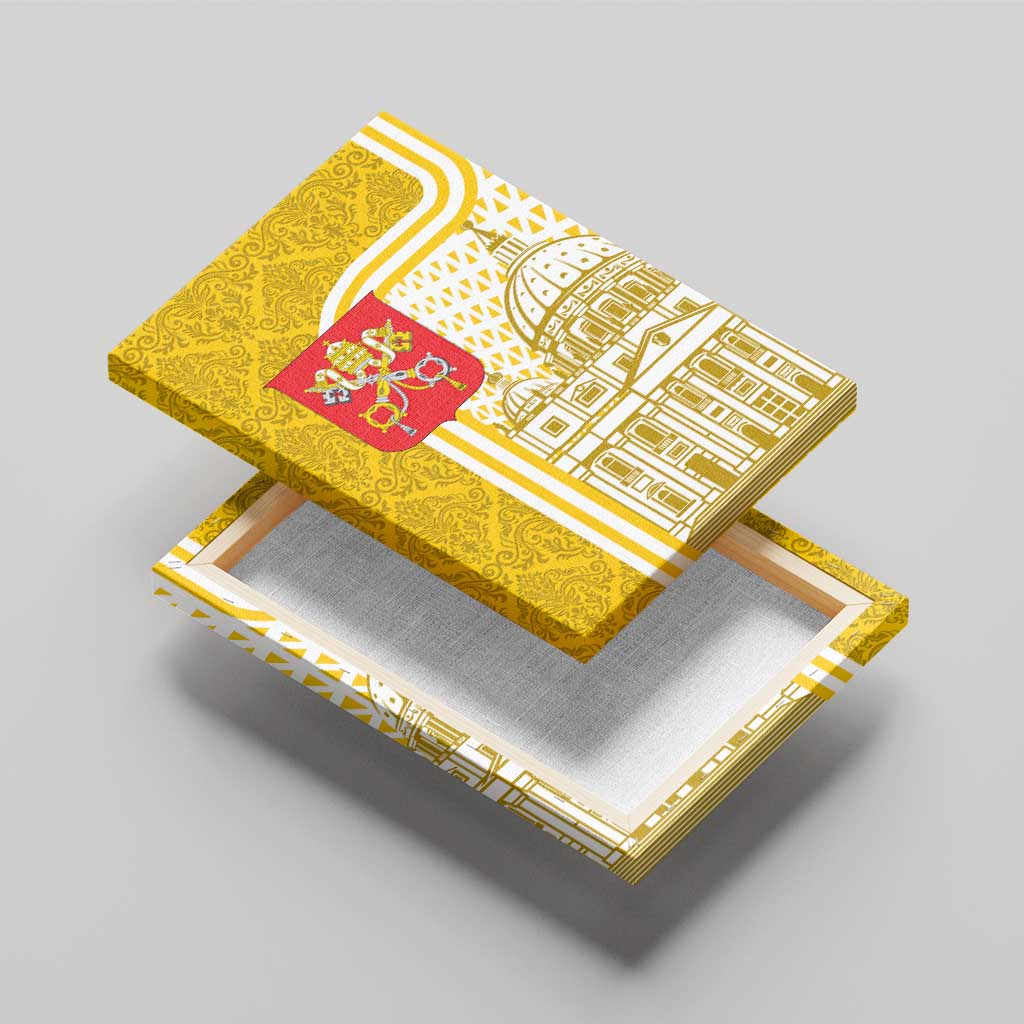 Vatican City Canvas Wall Art St. Peter’s Basilica & Papal Emblem Gold Ornate Architecture