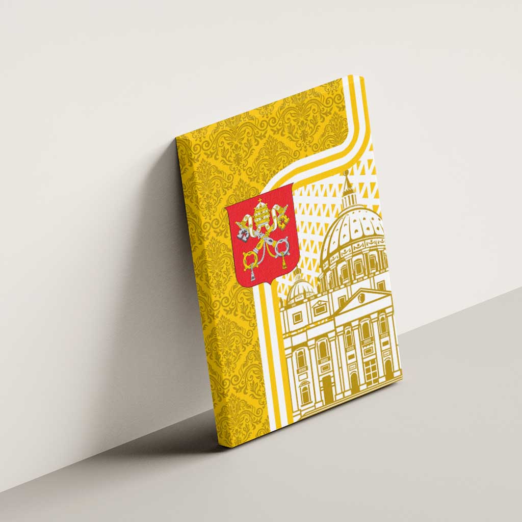 Vatican City Canvas Wall Art St. Peter’s Basilica & Papal Emblem Gold Ornate Architecture