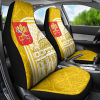 Vatican City Car Seat Cover St. Peter’s Basilica & Papal Emblem Gold Ornate Architecture
