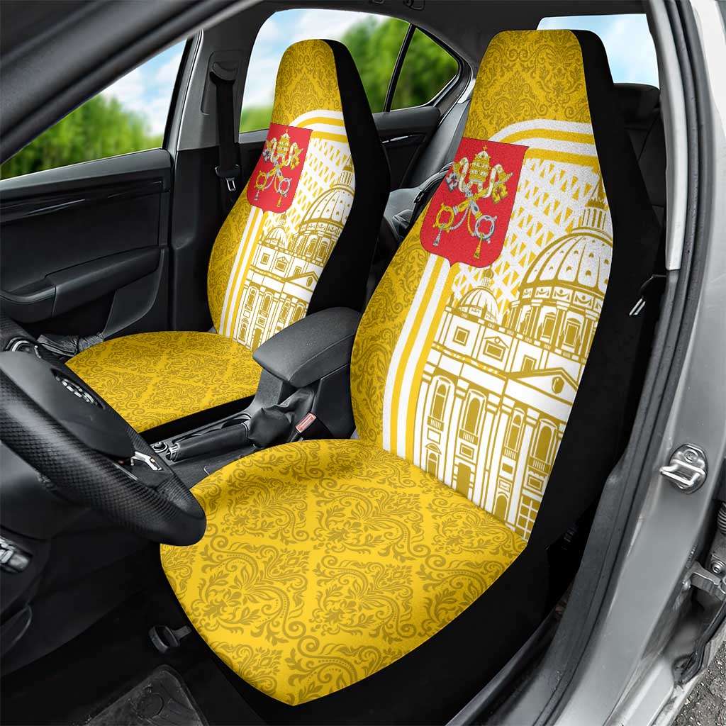 Vatican City Car Seat Cover St. Peter’s Basilica & Papal Emblem Gold Ornate Architecture