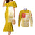 Vatican City Couples Matching Mermaid Dress and Long Sleeve Button Shirt St. Peter’s Basilica & Papal Emblem Gold Ornate Architecture