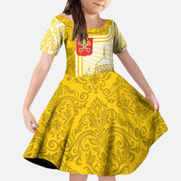 Vatican City Family Matching Off Shoulder Maxi Dress and Hawaiian Shirt St. Peter’s Basilica & Papal Emblem Gold Ornate Architecture