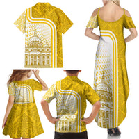 Vatican City Family Matching Summer Maxi Dress and Hawaiian Shirt St. Peter’s Basilica & Papal Emblem Gold Ornate Architecture