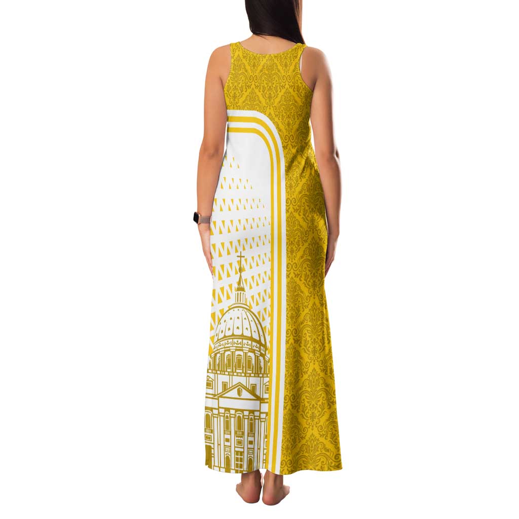 Vatican City Family Matching Tank Maxi Dress and Hawaiian Shirt St. Peter’s Basilica & Papal Emblem Gold Ornate Architecture