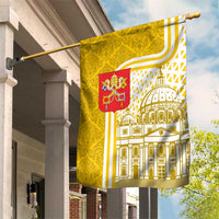 Vatican City Garden Flag St. Peter’s Basilica & Papal Emblem Gold Ornate Architecture