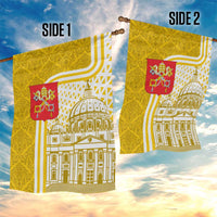Vatican City Garden Flag St. Peter’s Basilica & Papal Emblem Gold Ornate Architecture