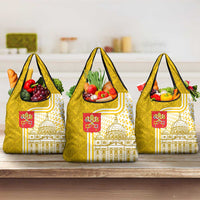 Vatican City Grocery Bag St. Peter’s Basilica & Papal Emblem Gold Ornate Architecture