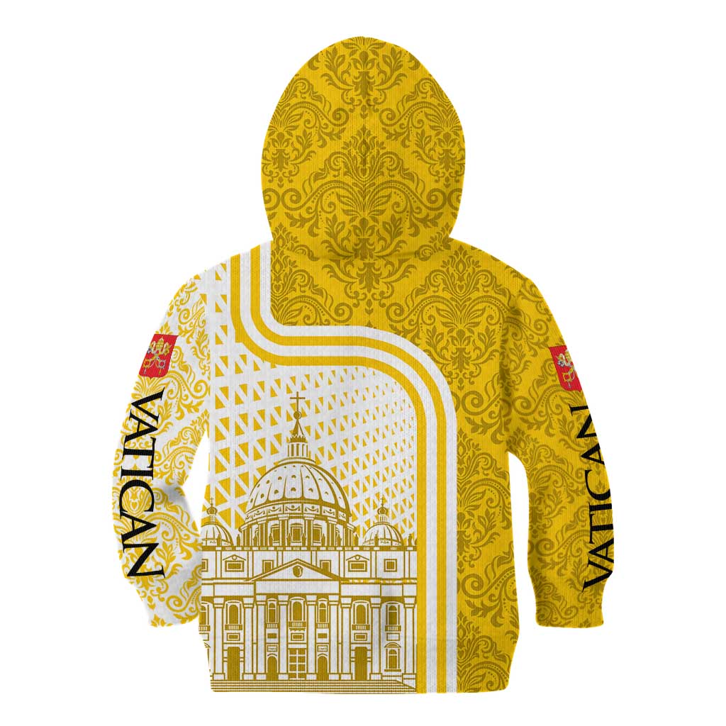 Vatican City Kid Hoodie St. Peter’s Basilica & Papal Emblem Gold Ornate Architecture