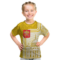 Vatican City Kid T Shirt St. Peter’s Basilica & Papal Emblem Gold Ornate Architecture