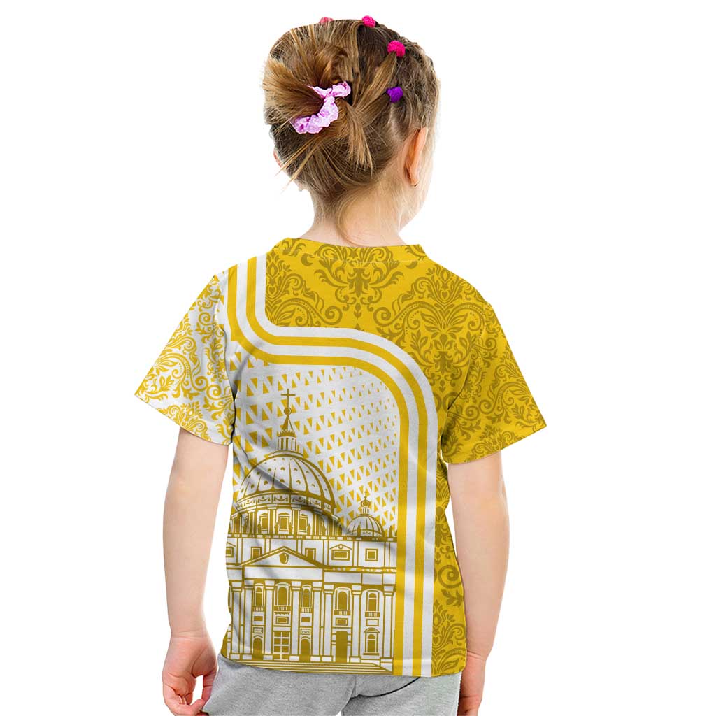 Vatican City Kid T Shirt St. Peter’s Basilica & Papal Emblem Gold Ornate Architecture