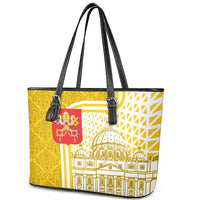 Vatican City Leather Tote Bag St. Peter’s Basilica & Papal Emblem Gold Ornate Architecture