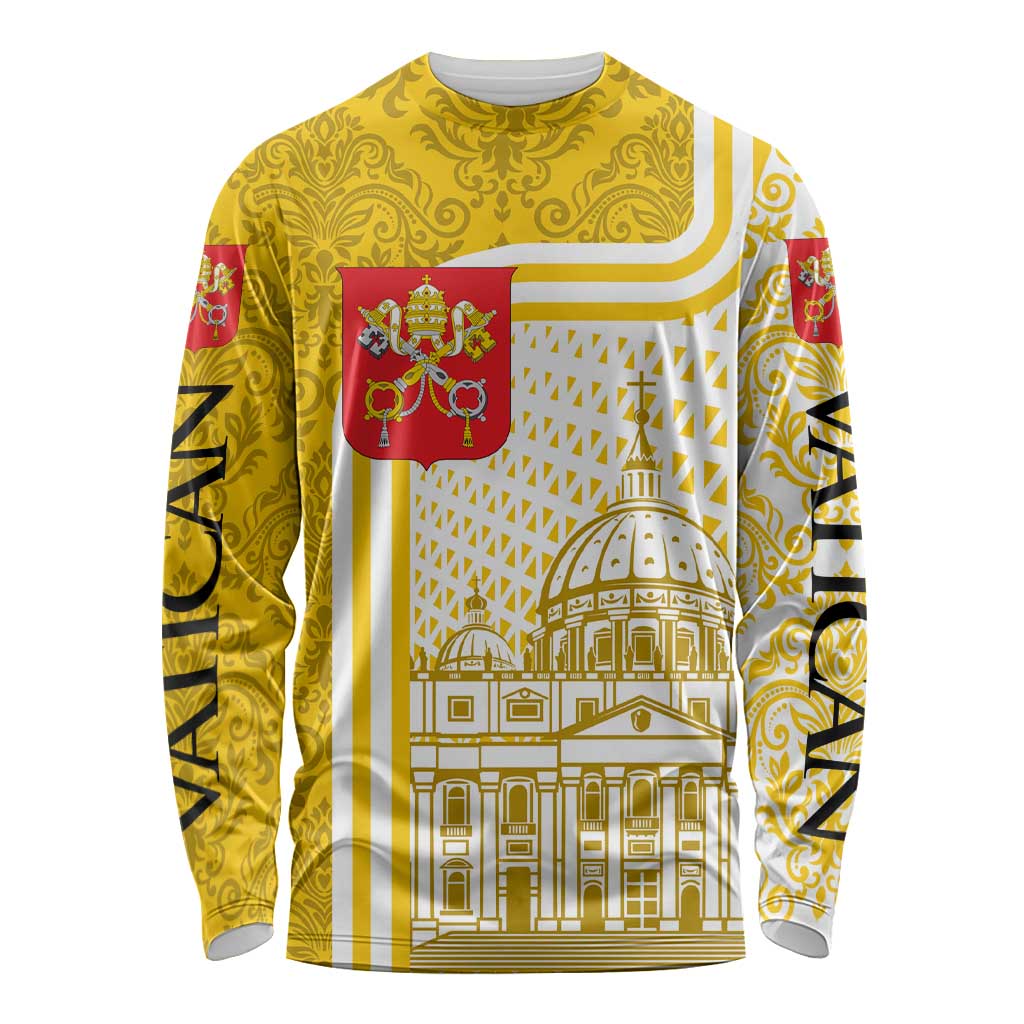 Vatican City Long Sleeve Shirt St. Peter’s Basilica & Papal Emblem Gold Ornate Architecture