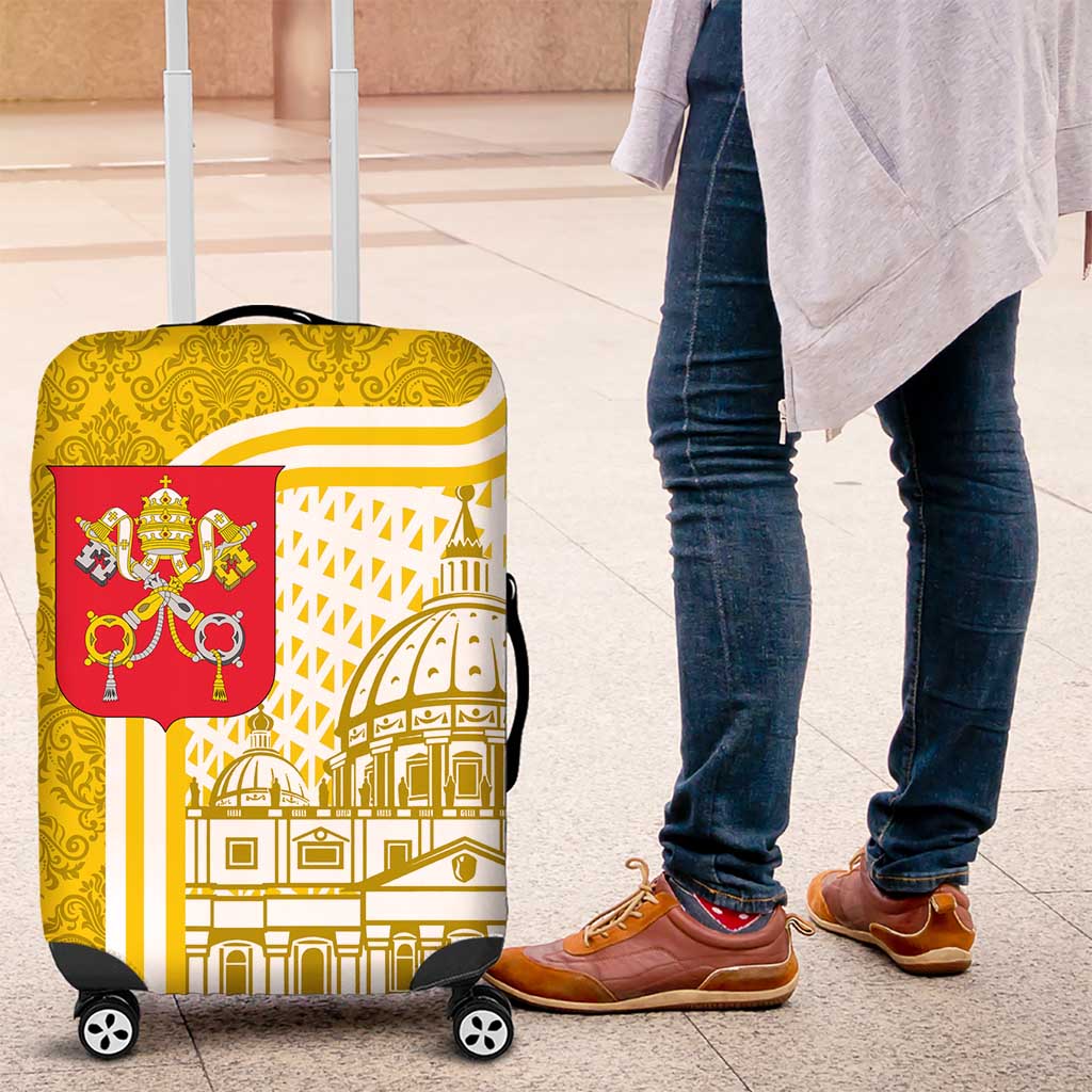Vatican City Luggage Cover St. Peter’s Basilica & Papal Emblem Gold Ornate Architecture