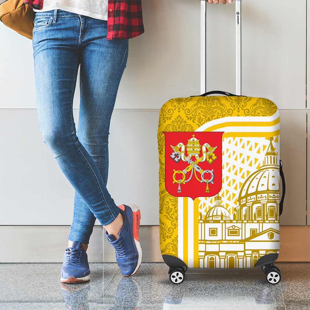 Vatican City Luggage Cover St. Peter’s Basilica & Papal Emblem Gold Ornate Architecture