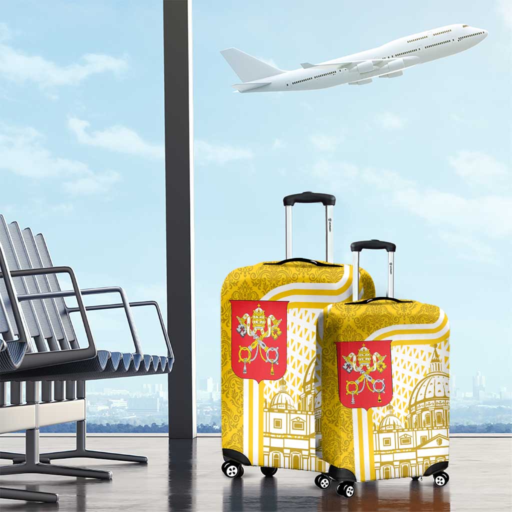 Vatican City Luggage Cover St. Peter’s Basilica & Papal Emblem Gold Ornate Architecture