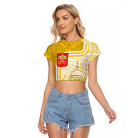 Vatican City Raglan Cropped T Shirt St. Peter’s Basilica & Papal Emblem Gold Ornate Architecture