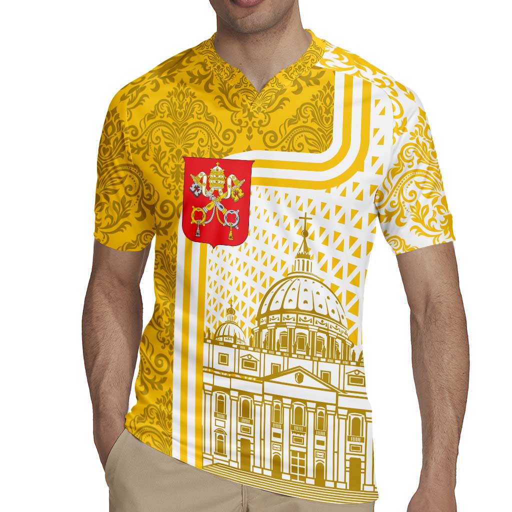 Vatican City Rugby Jersey St. Peter’s Basilica & Papal Emblem Gold Ornate Architecture