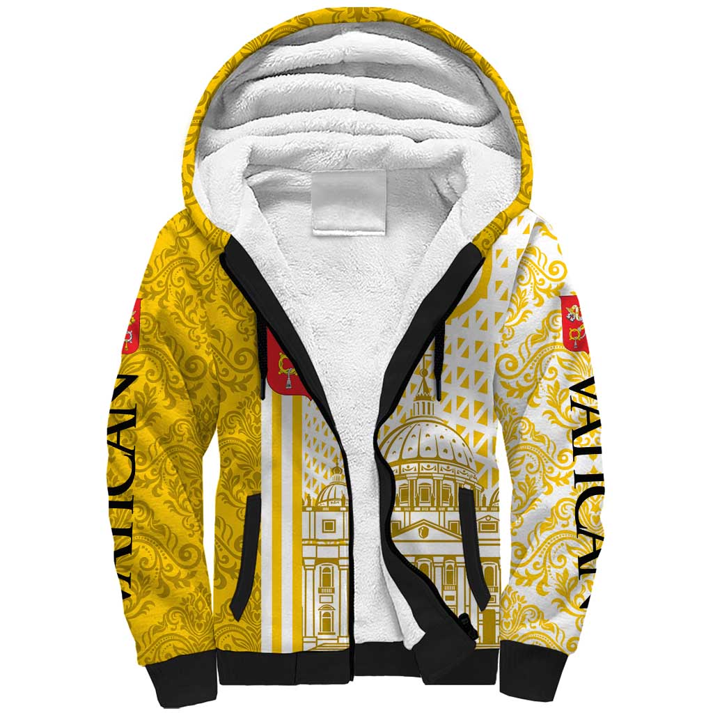 Vatican City Sherpa Hoodie St. Peter’s Basilica & Papal Emblem Gold Ornate Architecture