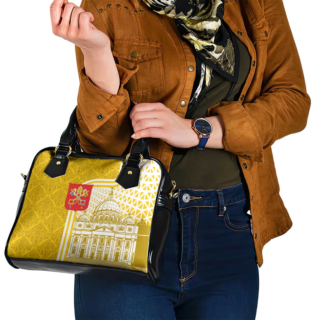 Vatican City Shoulder Handbag St. Peter’s Basilica & Papal Emblem Gold Ornate Architecture