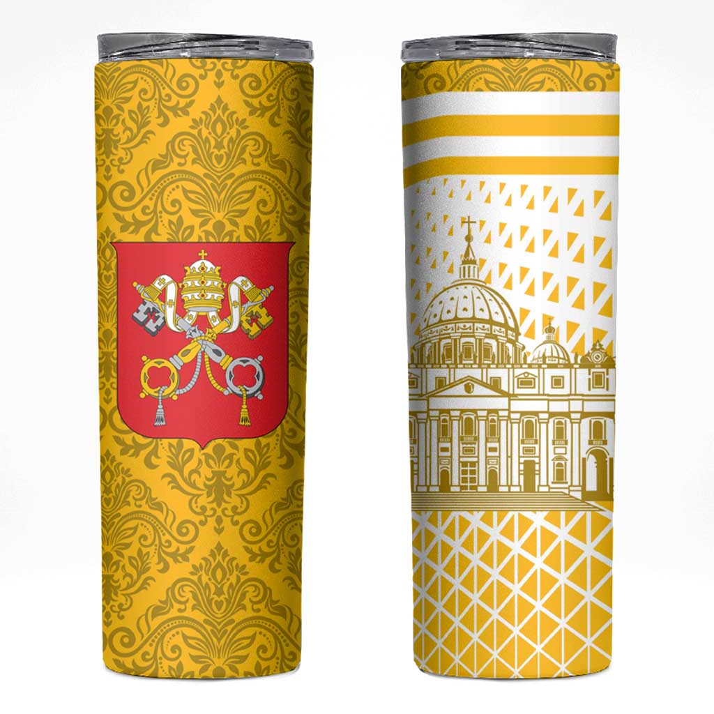 Vatican City Skinny Tumbler St. Peter’s Basilica & Papal Emblem Gold Ornate Architecture