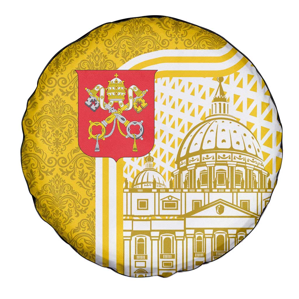 Vatican City Spare Tire Cover St. Peter’s Basilica & Papal Emblem Gold Ornate Architecture
