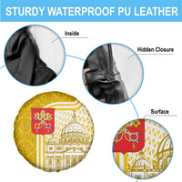 Vatican City Spare Tire Cover St. Peter’s Basilica & Papal Emblem Gold Ornate Architecture
