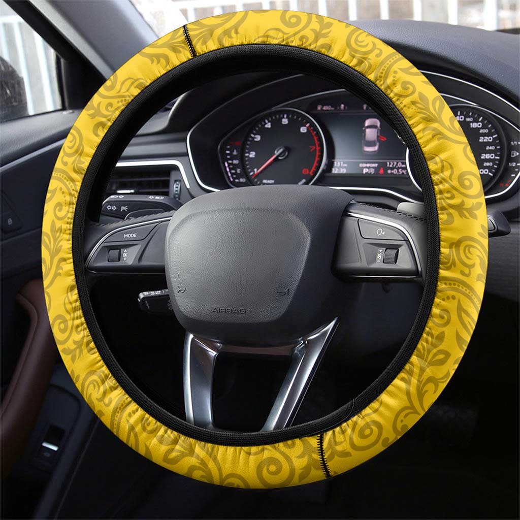 Vatican City Steering Wheel Cover St. Peter’s Basilica & Papal Emblem Gold Ornate Architecture