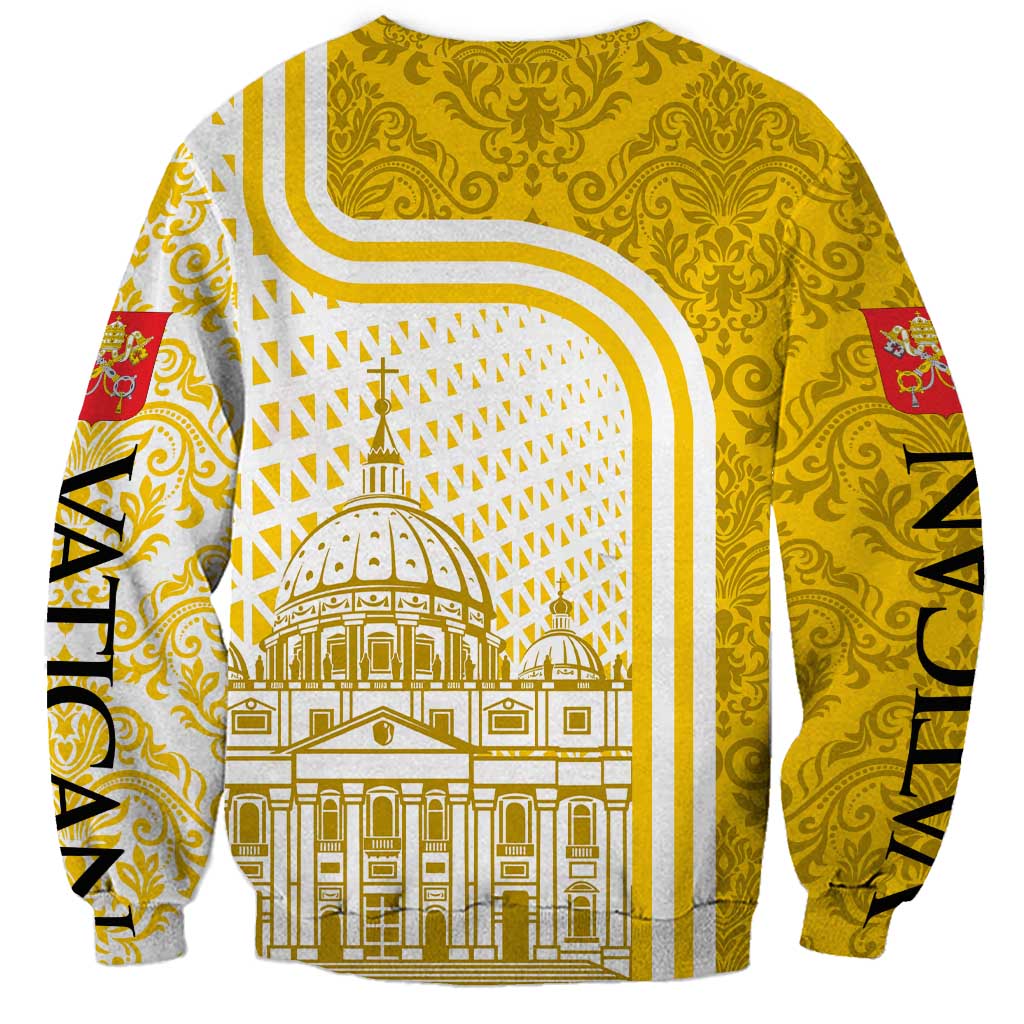 Vatican City Sweatshirt St. Peter’s Basilica & Papal Emblem Gold Ornate Architecture