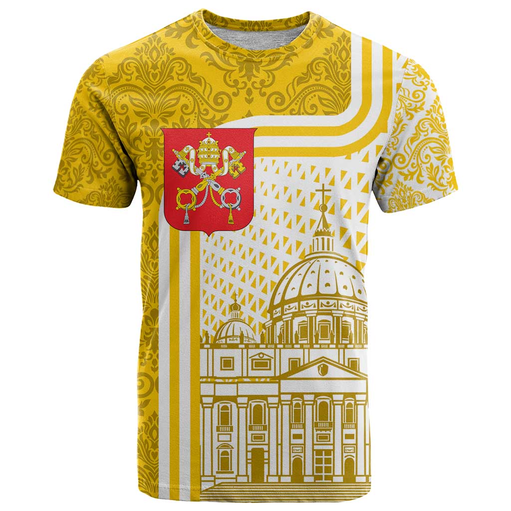 Vatican City T Shirt St. Peter’s Basilica & Papal Emblem Gold Ornate Architecture