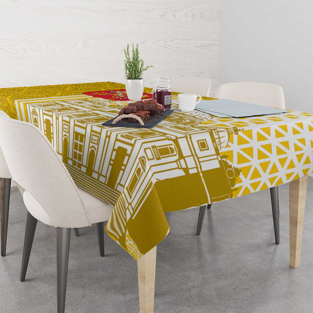 Vatican City Tablecloth St. Peter’s Basilica & Papal Emblem Gold Ornate Architecture
