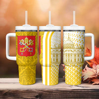 Vatican City Tumbler With Handle St. Peter’s Basilica & Papal Emblem Gold Ornate Architecture