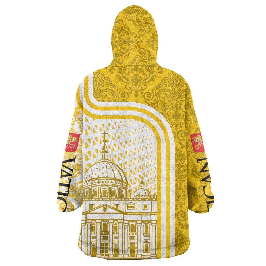 Vatican City Wearable Blanket Hoodie St. Peter’s Basilica & Papal Emblem Gold Ornate Architecture