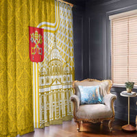 Vatican City Window Curtain St. Peter’s Basilica & Papal Emblem Gold Ornate Architecture