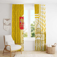 Vatican City Window Curtain St. Peter’s Basilica & Papal Emblem Gold Ornate Architecture