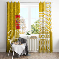 Vatican City Window Curtain St. Peter’s Basilica & Papal Emblem Gold Ornate Architecture
