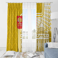 Vatican City Window Curtain St. Peter’s Basilica & Papal Emblem Gold Ornate Architecture