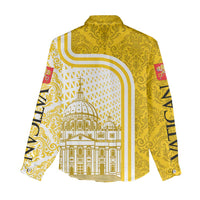 Vatican City Women Casual Shirt St. Peter’s Basilica & Papal Emblem Gold Ornate Architecture