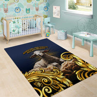 Agnus Dei Lamb of God Area Rug Latin Catholic Art with Gold Baroque Accents