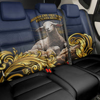 Agnus Dei Lamb of God Back Car Seat Cover Latin Catholic Art with Gold Baroque Accents