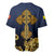 Agnus Dei Lamb of God Baseball Jersey Latin Catholic Art with Gold Baroque Accents