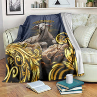 Agnus Dei Lamb of God Blanket Latin Catholic Art with Gold Baroque Accents