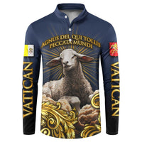 Agnus Dei Lamb of God Button Sweatshirt Latin Catholic Art with Gold Baroque Accents