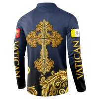Agnus Dei Lamb of God Button Sweatshirt Latin Catholic Art with Gold Baroque Accents