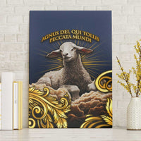 Agnus Dei Lamb of God Canvas Wall Art Latin Catholic Art with Gold Baroque Accents